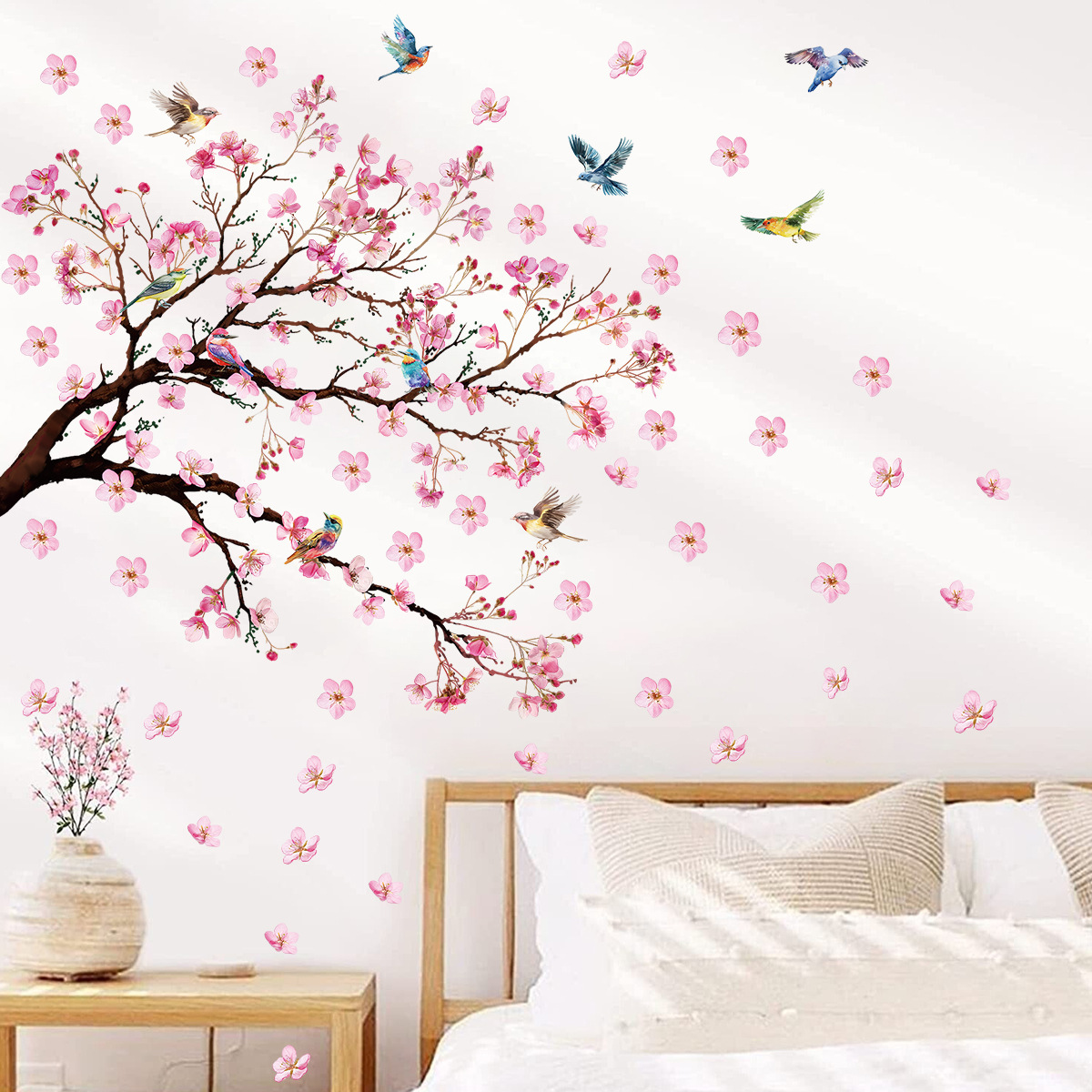 Baby Girl Nursery Quotes - Stiker dinding bunga burung cat air