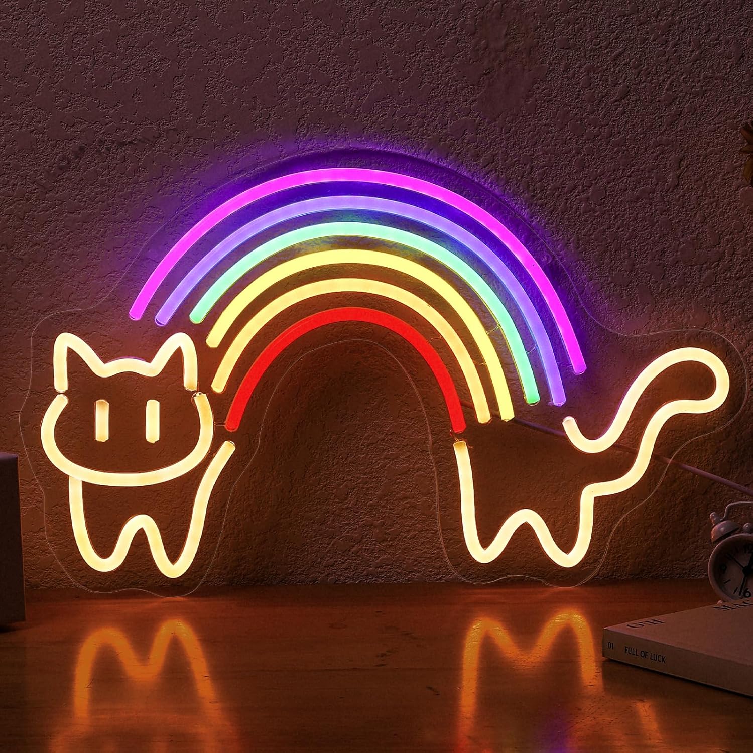 Baby Nursery Wall Lights - Lampu Neon Kucing Pelangi Lampu Neon