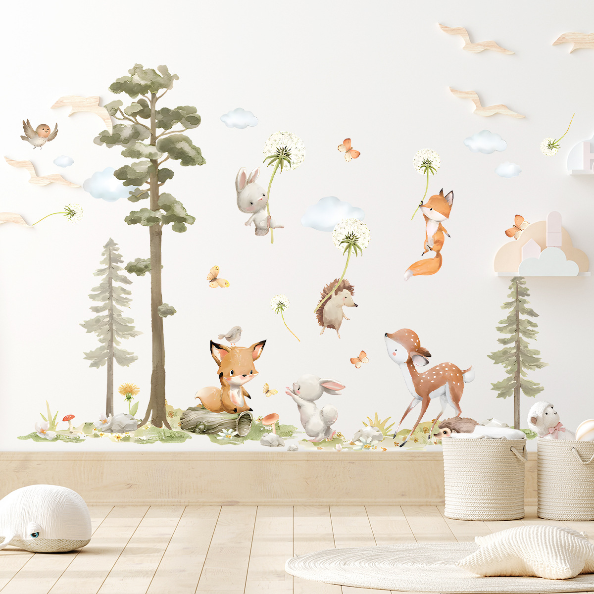 Baby Girl Nursery Quotes - Stiker dinding hewan hutan lucu untuk