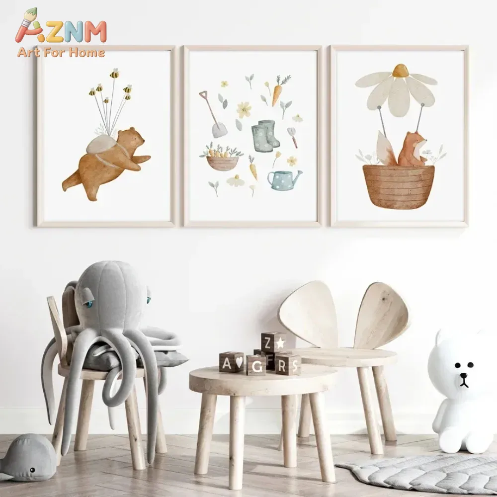 AZNM Poster Cetak Kamar Anak M - Baby Nursery Frames ulasan dan harga