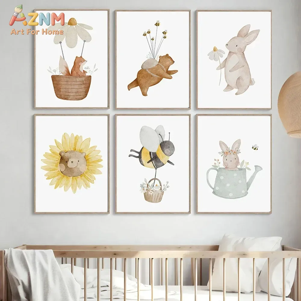 AZNM Poster Cetak Kamar Anak M - Baby Nursery Frames ulasan dan harga
