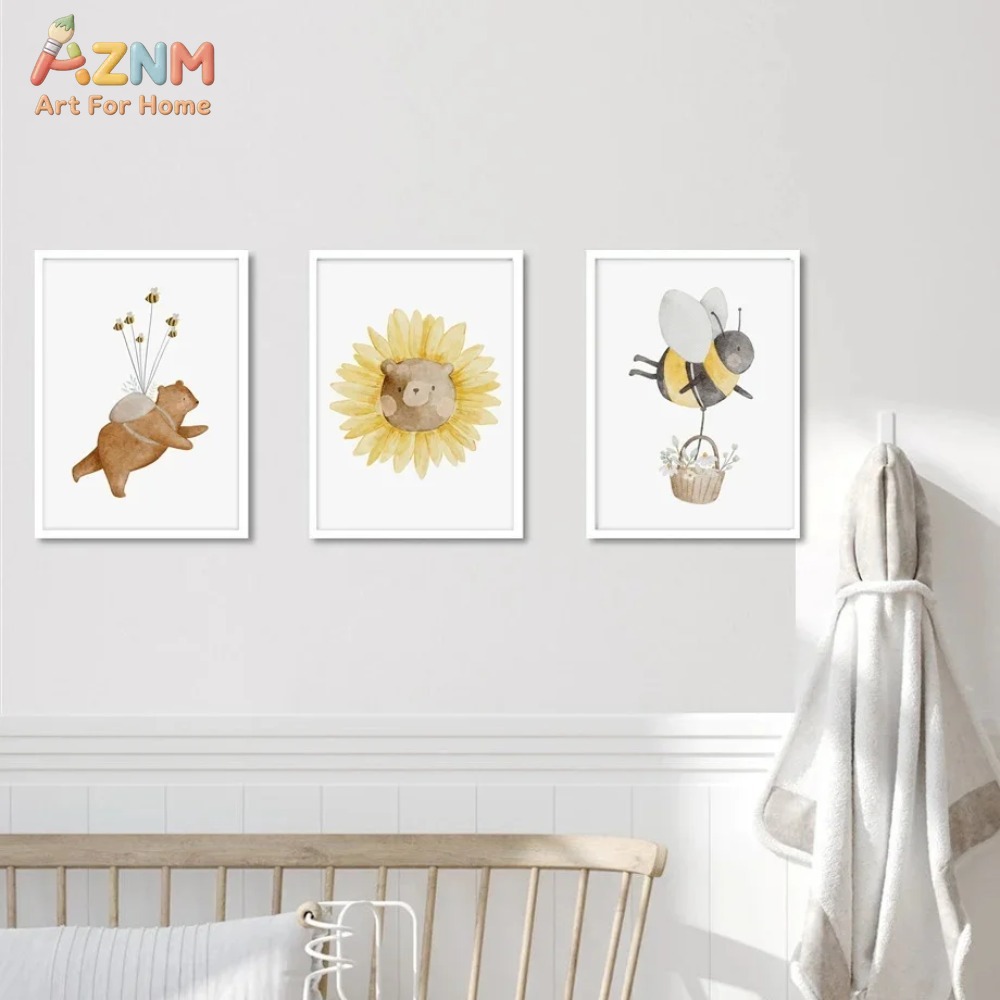 AZNM Poster Cetak Kamar Anak M - Baby Nursery Frames ulasan dan harga