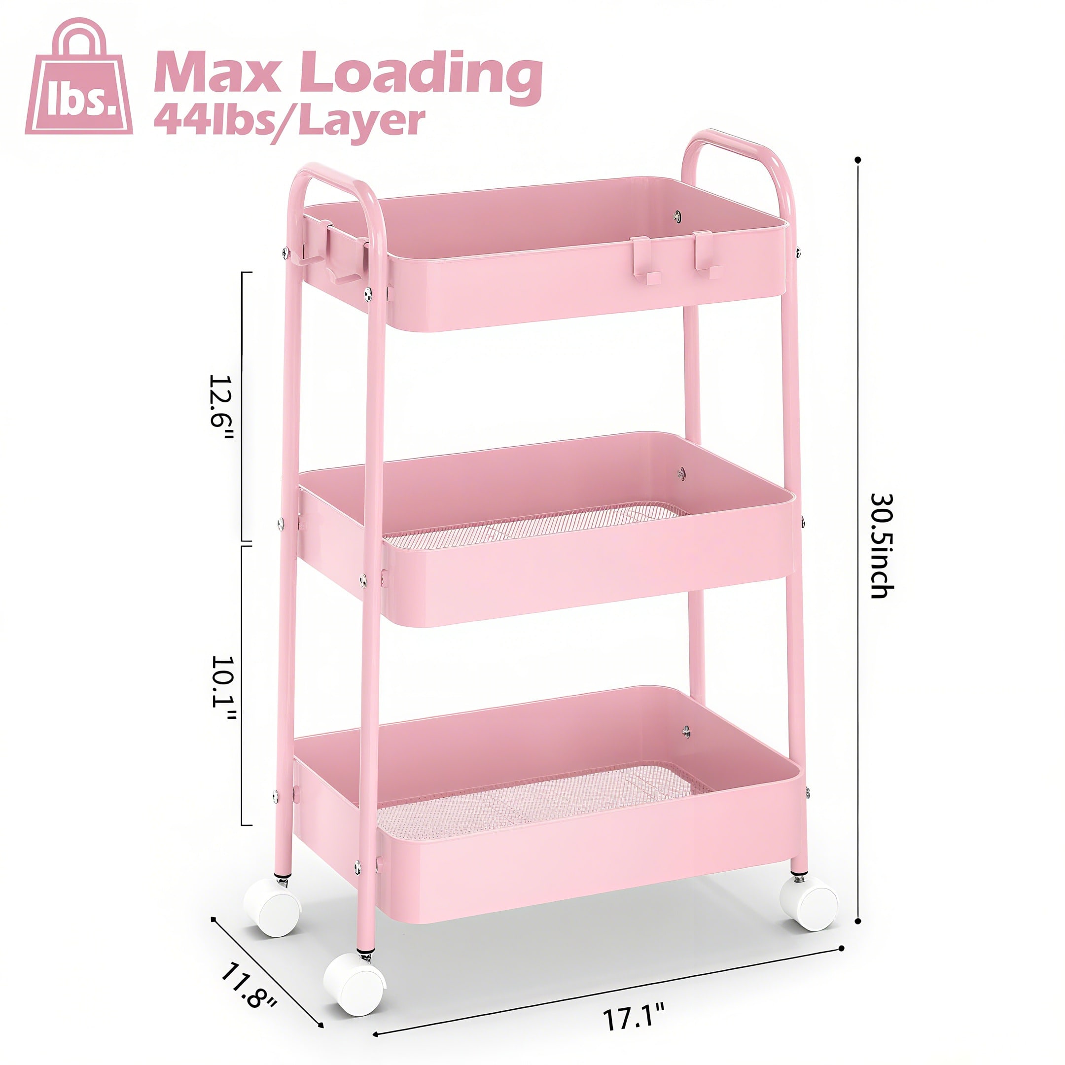 Troli Logam 3 Tingkat Beroda W - Baby Nursery Trolley ulasan dan harga