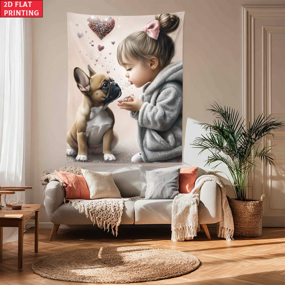 Gadis dengan anak anjing bulld - Baby Nursery Decor Girl ulasan dan harga