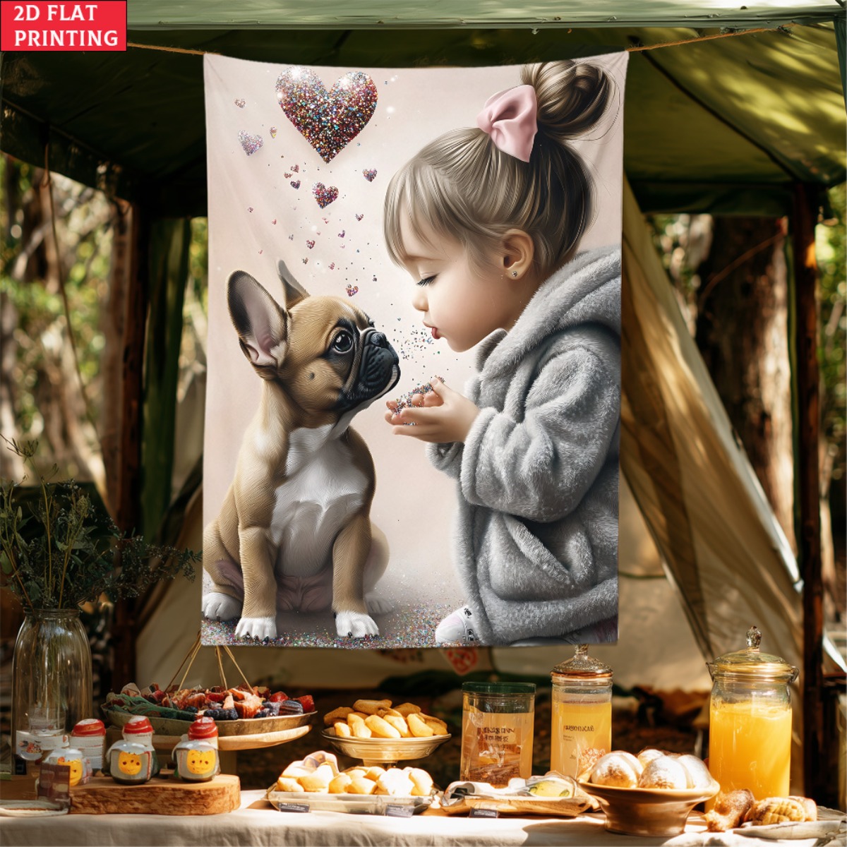 Gadis dengan anak anjing bulld - Baby Nursery Decor Girl ulasan dan harga