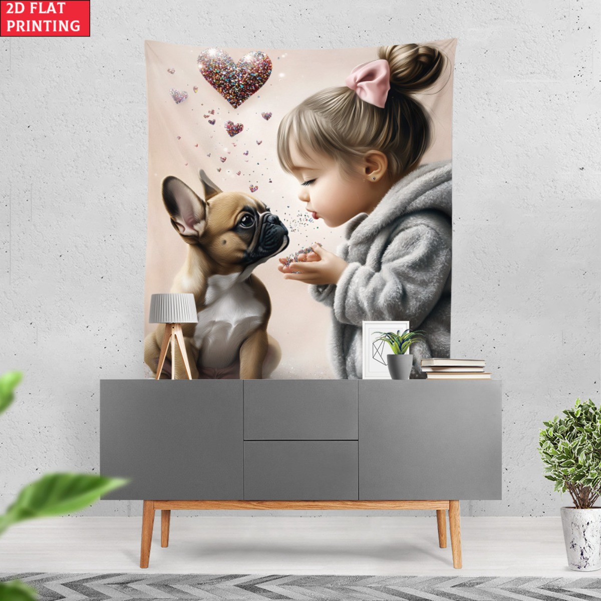 Gadis dengan anak anjing bulld - Baby Nursery Decor Girl ulasan dan harga