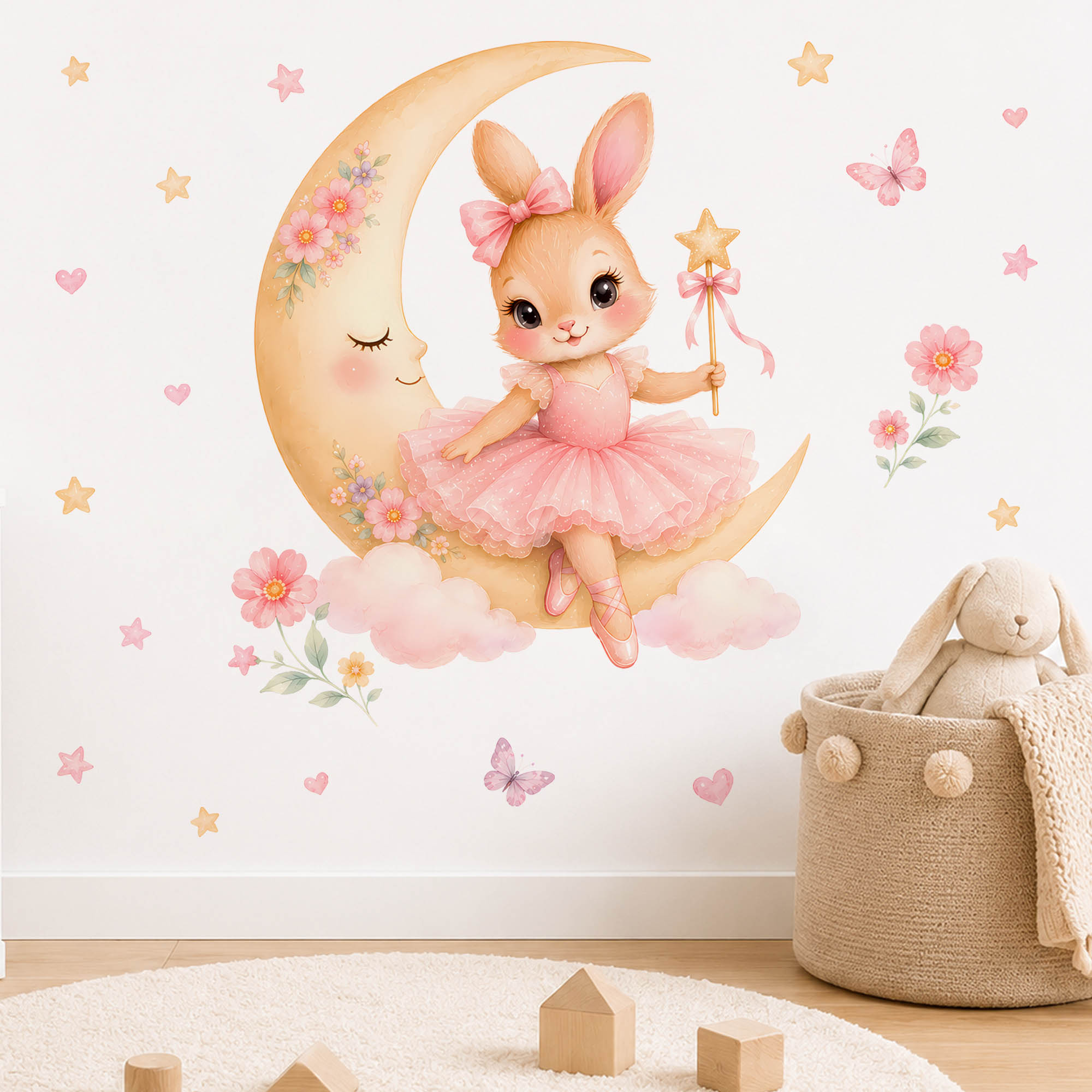 Stiker Dinding Kelinci Balerin - Baby Girl Nursery Quotes ulasan dan harga