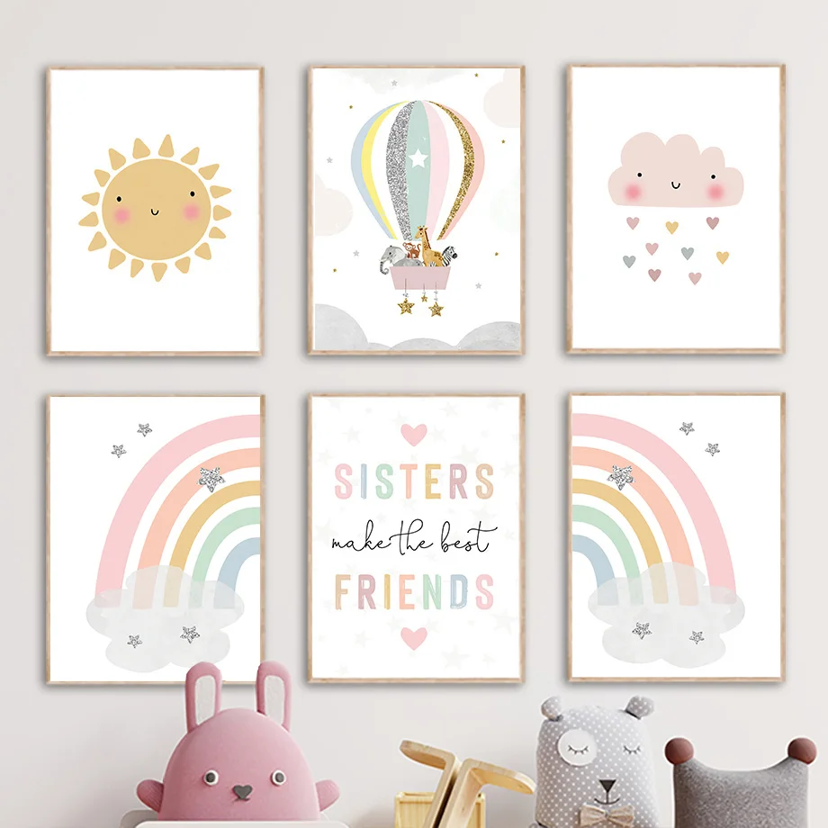 Jerapah Gajah Balon Udara Mata - Baby Nursery Decor Girl ulasan dan harga