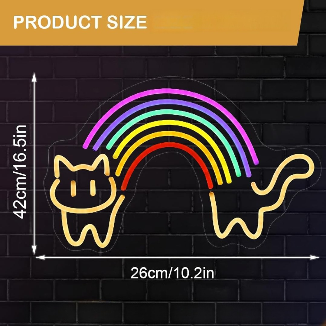 Lampu Neon Kucing Pelangi Lamp - Baby Nursery Wall Lights ulasan dan harga