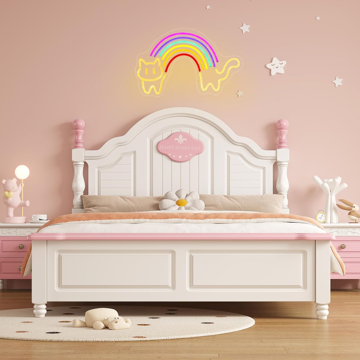 Lampu Neon Kucing Pelangi Lamp - Baby Nursery Wall Lights ulasan dan harga