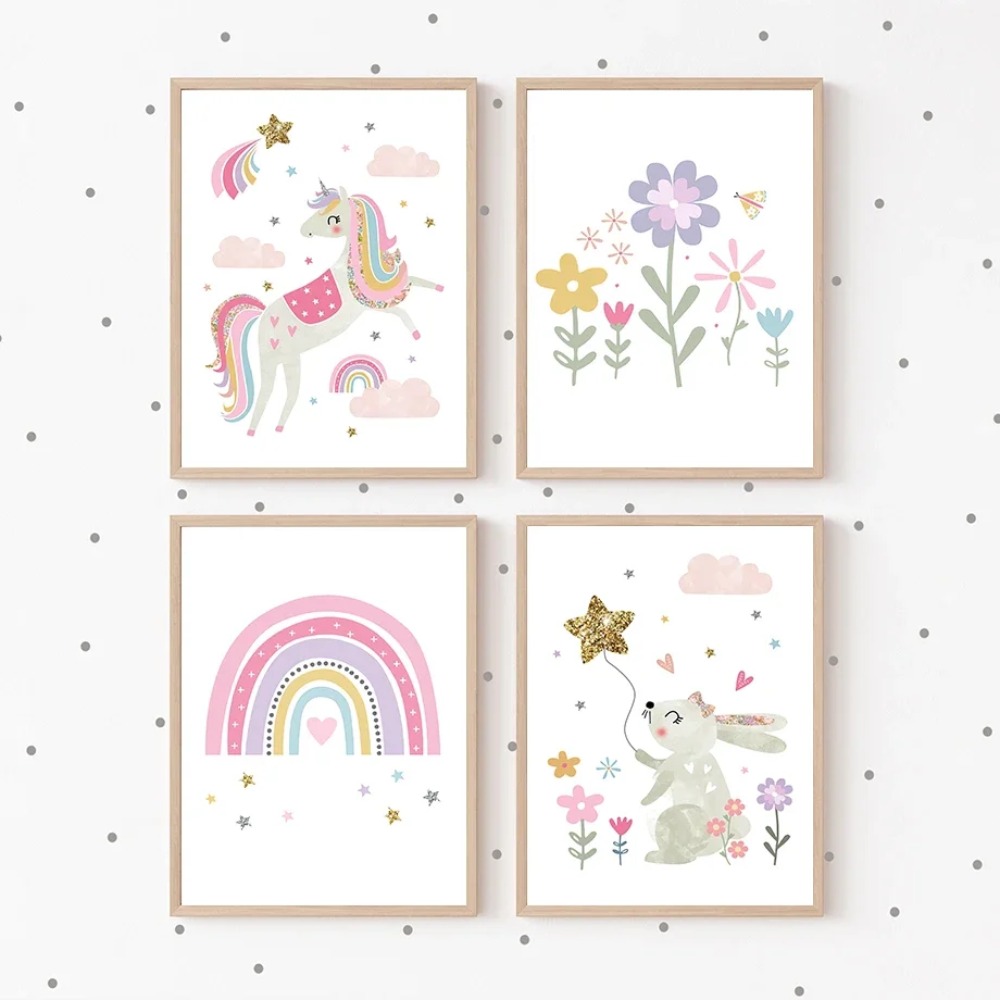 Poster Lukisan Kanvas Seni Din - Baby Nursery Decor Girl ulasan dan harga