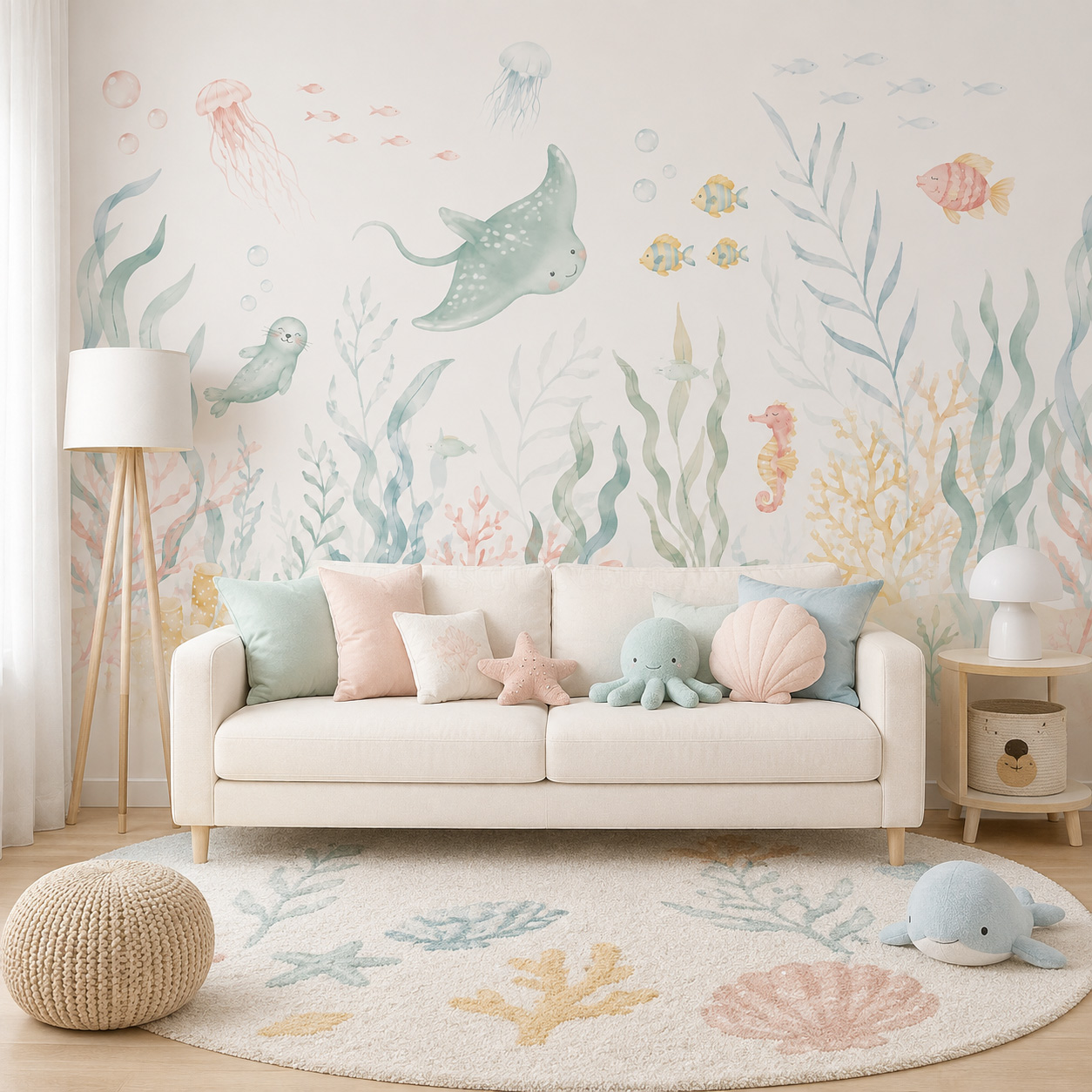 Wallpaper Hewan Laut Perekat S - Baby Nursery Peel And Stick Wallpaper ulasan dan harga