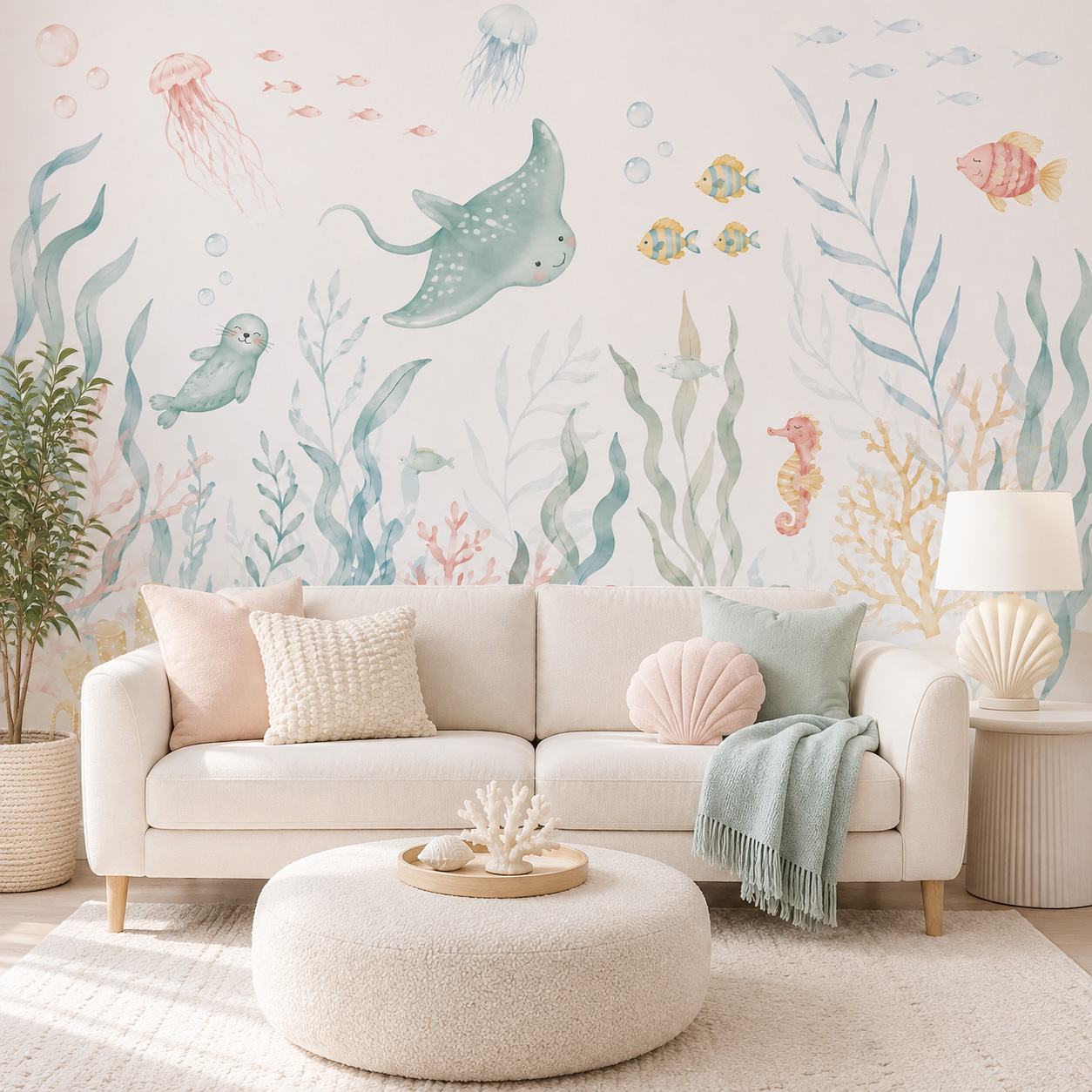 Wallpaper Hewan Laut Perekat S - Baby Nursery Peel And Stick Wallpaper ulasan dan harga