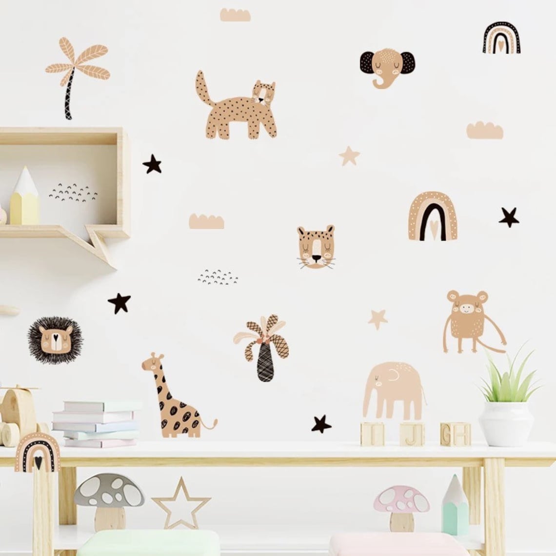 Boho Kartun Pelangi Bintang Wa - Baby Nursery Decor Girl ulasan dan harga