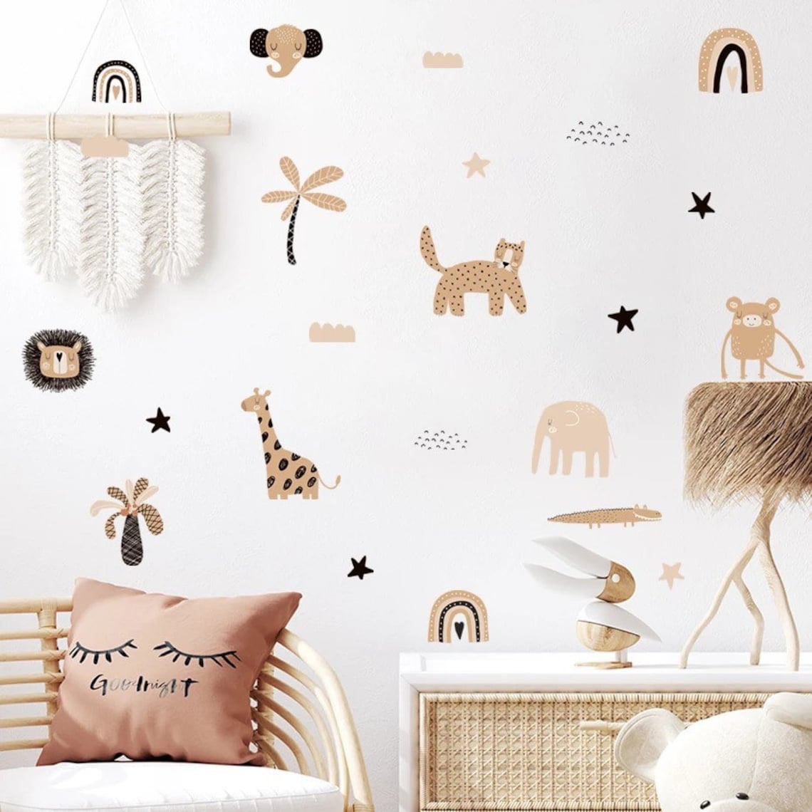 Boho Kartun Pelangi Bintang Wa - Baby Nursery Decor Girl ulasan dan harga
